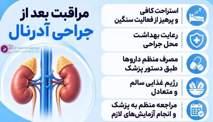 مراقبت بعد از جراحی آدرنال