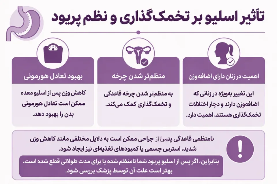نمای توضیحی درباره تاثیر اسلیو بر تخمکگذاری و نظم پریود